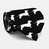 Weiße Dackel Krawatte (Gerollt)