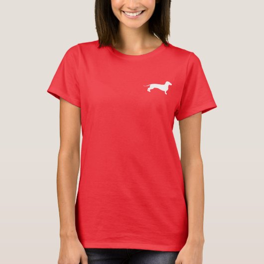 Weiße Dackel T-Shirt (Vorderseite)
