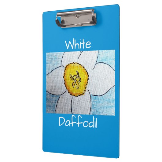 Weiße Daffodil Klemmbrett (Links)