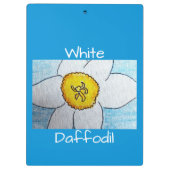 Weiße Daffodil Klemmbrett (Rückseite)