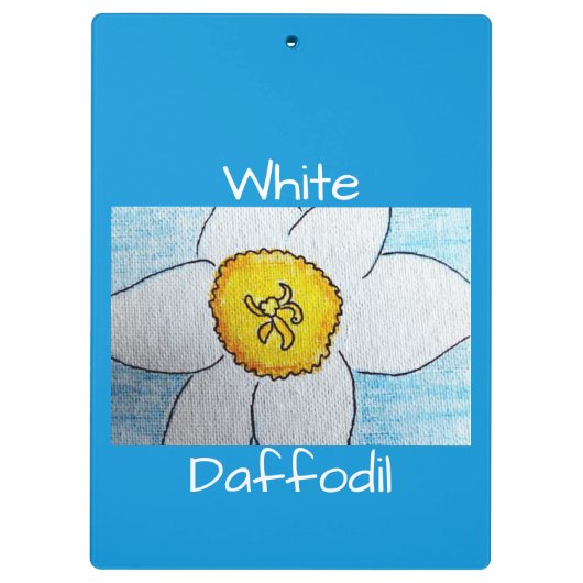Weiße Daffodil Klemmbrett (Rückseite)