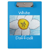Weiße Daffodil Klemmbrett (Vorderseite)