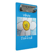 Weiße Daffodil Mini Klemmbrett (Schrägansicht)