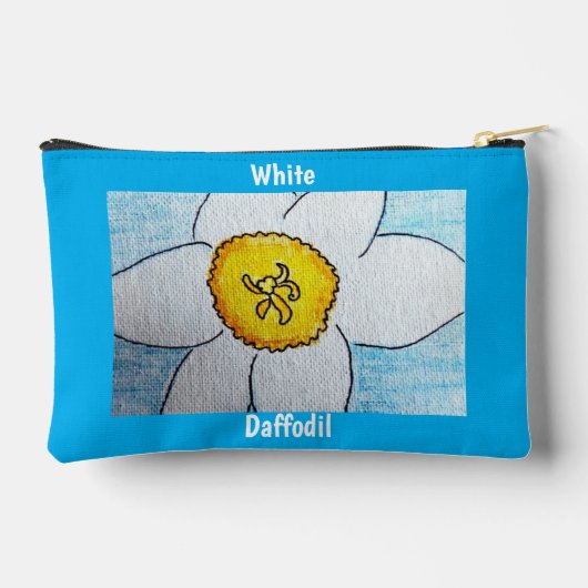 Weiße Daffodil Zubehörtasche (Rückseite)