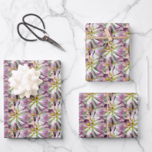 Weiße Dahlia Blume Muster Natur   Geschenkpapier Set