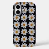 Weiße Dahlia Blumenmuster auf schwarz Case-Mate iPhone Hülle (Rückseite)