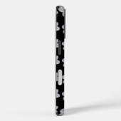 Weiße Dahlia Blumenmuster auf schwarz Case-Mate iPhone Hülle (Rückseite / Rechts)