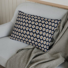 Weiße Dahlia Blumenmuster auf schwarz Kissenbezug