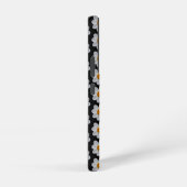 Weiße Dahlia Blumenmuster auf schwarz Samsung Galaxy Hülle (Rechte Seite)