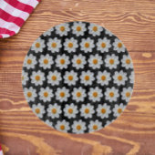 Weiße Dahlia Blumenmuster auf schwarz Schneidebrett