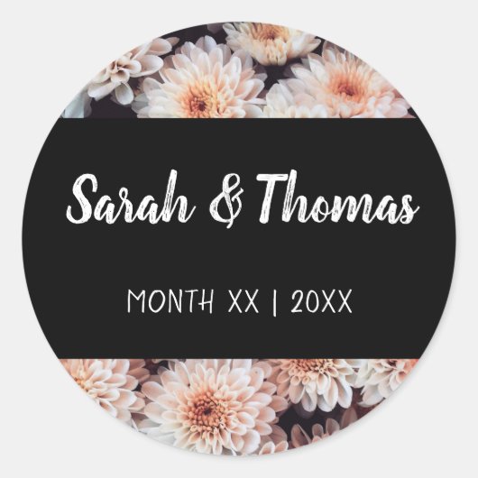 WEISSE DAHLIA FLUSSELEGANTE FLÄCHE RUNDER AUFKLEBER (Vorderseite)