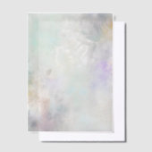 Weiße Dahlia mit Lila und blauen Akzenten Pergament Einladungen (Versetzt)