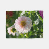 Weiße Dahlie im Foto Fleecedecke (Vorderseite (Horizontal))