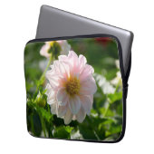 Weiße Dahlie im Foto Laptopschutzhülle (Vorderseite Links)