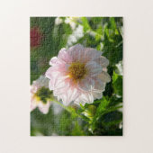 Weiße Dahlie im Foto Puzzle (Vertikal)