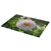 Weiße Dahlie im Foto Schneidebrett (Ecke)