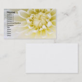 Weiße Dahlie Visitenkarte (Vorne/Hinten)