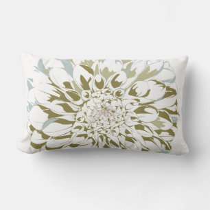 Weiße Dahlien-Blumen-Design Lendenkissen
