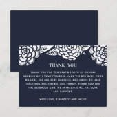 Weiße Dahlien. Hochzeit mit blühenden Blumen Dankeskarte (Vorne/Hinten)