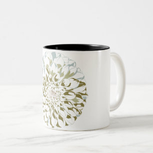 Weiße Dahlien-Kaffeetasse Zweifarbige Tasse