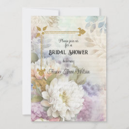 Weiße Dahlien mit Lila und blauen Akzenten Einladung