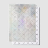 Weiße Dahlien mit Lila und blauen Akzenten Pergament Einladungen (Versetzt (Einladung))