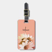 Weiße Daisy-Blume - Benutzerdefinierter Text- und  Gepäckanhänger (Vorderseite vertikal)