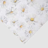 Weiße Daisy-Blume Botanisches Boho-Muster Seidenpapier (Detail)