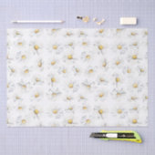 Weiße Daisy-Blume Botanisches Boho-Muster Seidenpapier (Handwerk)