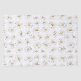 Weiße Daisy-Blume Botanisches Boho-Muster Seidenpapier