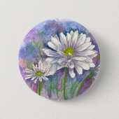 Weiße Daisy Blume Button (Vorderseite)