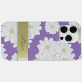 Weiße Daisy-Blume Lila Personalisierte Blüten Case-Mate iPhone Hülle (Rückseite (Horizontal))