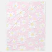 Weiße Daisy-Blume Rosa Bläschen Fleecedecke (Vorderseite)