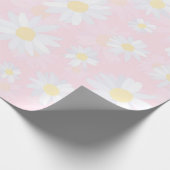Weiße Daisy-Blume Rosa Bläschen Geschenkpapier (Ecke)