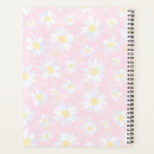 Weiße Daisy-Blume Rosa Bläschen Planer (Rückseite)