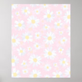 Weiße Daisy-Blume Rosa Bläschen Poster (Vorne)