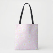 Weiße Daisy-Blume Rosa Bläschen Tasche (Vorderseite)