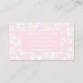 Weiße Daisy-Blume Rosa Bläschen Visitenkarte (Rückseite)