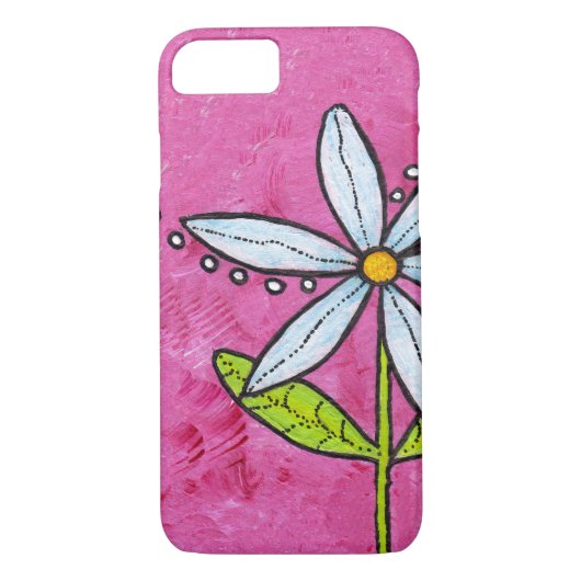 Weiße Daisy-Blume Rosa Case-Mate iPhone Hülle (Rückseite)