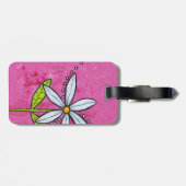 Weiße Daisy-Blume Rosa Gepäckanhänger (Rückseite horizontal)