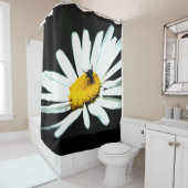 Weiße Daisy-Blume und Fliege Duschvorhang (Beispiel)