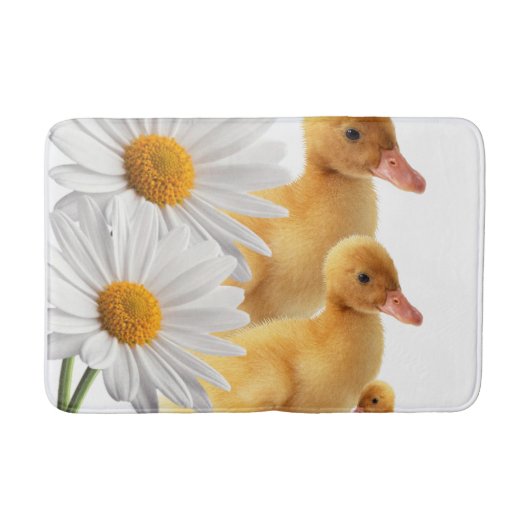 Weiße Daisy Chicks Badezimmer Badematte (Vorderseite)