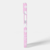 Weiße Daisy Doodles auf rosa Case-Mate iPhone Hülle (Rückseite / Links)