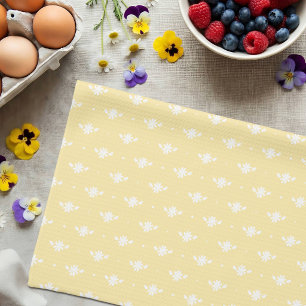 Weiße Daisy Einfaches Florales Frühlingsmuster Gel Geschirrtuch