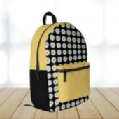 Weiße Daisy-Floral-Muster auf schwarz Bedruckter Rucksack