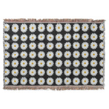 Weiße Daisy-Floral-Muster auf schwarz