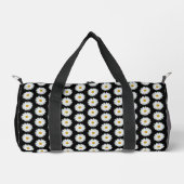 Weiße Daisy-Floral-Muster auf schwarz Duffle Bag (Vorderseite)