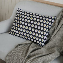 Weiße Daisy-Floral-Muster auf schwarz