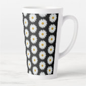 Weiße Daisy-Floral-Muster auf schwarz Milchtasse (Rechts)