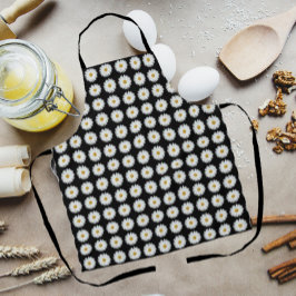 Weiße Daisy-Floral-Muster auf schwarz Schürze